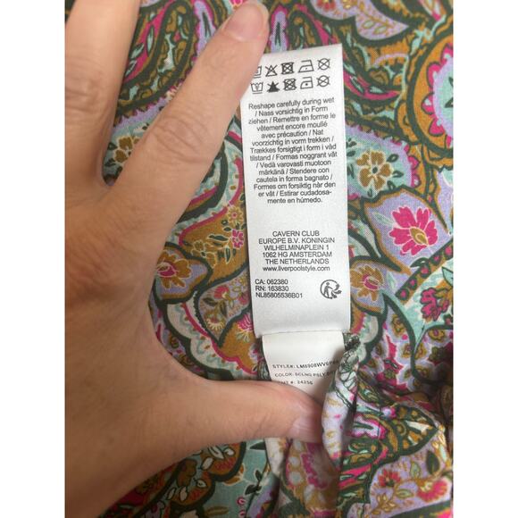 Liverpool Los Angelos Long Sleeve Paisley Boho Top with Tassel Detail Size S - Picture 9 of 10